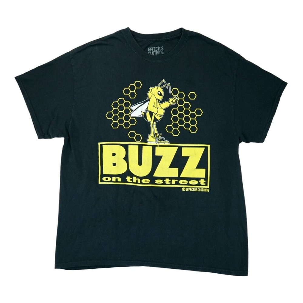 Effectus Clothing "Buzz on the street"‎ XL Black 100% Cotton Short Sleeve Men's